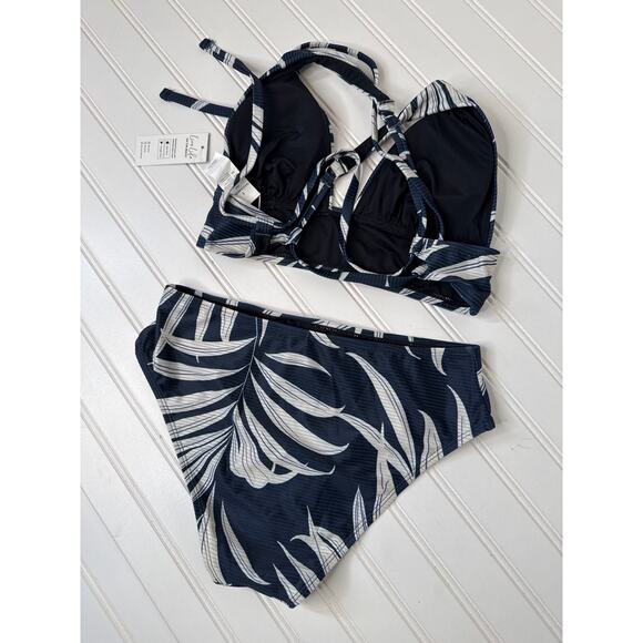 NWT Cupshe Two Piece Swimsuit Bikini Palms Away Crossover Top & Bottoms BUNDLE S - Picture 6 of 6